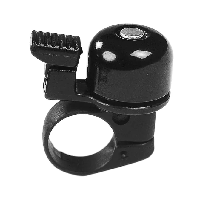 07350 Mini Fahrradklingel Billy Micro, für Ø 22,2mm, Klöppel um 360° drehbar, schwarz