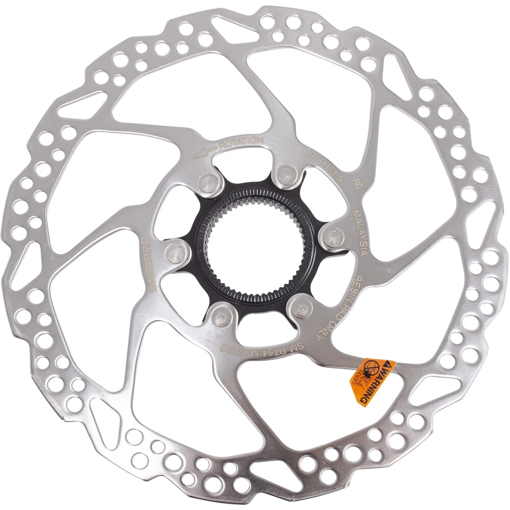 60262 Bremsscheibe Shimano Deore SM-RT54, Ø 180 mm, CENTERLOCK, für Resin-Beläge, Außenverzahnung, Edelstahl/Aluminium