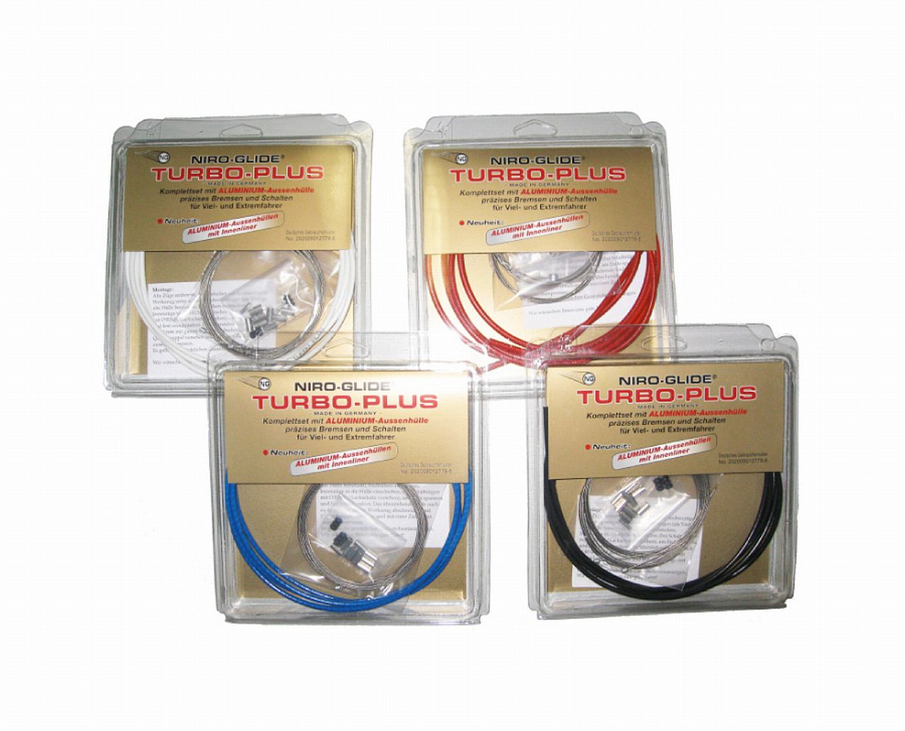 09325 Schaltzug Turbo Plus Komplettset, 2 Innenzüge, 1x Alu-Aussenhülle, Edelstahl, Blister